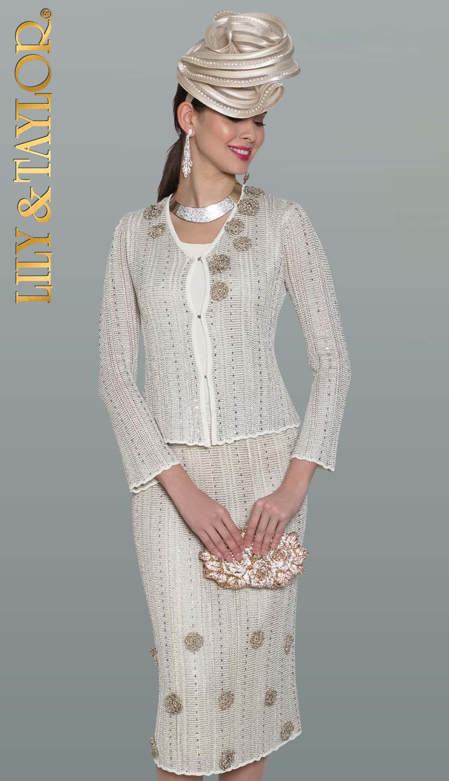 Lily And Taylor 901-SLV Church Suit