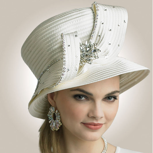 Lily And Taylor H106-WHT Church Hat