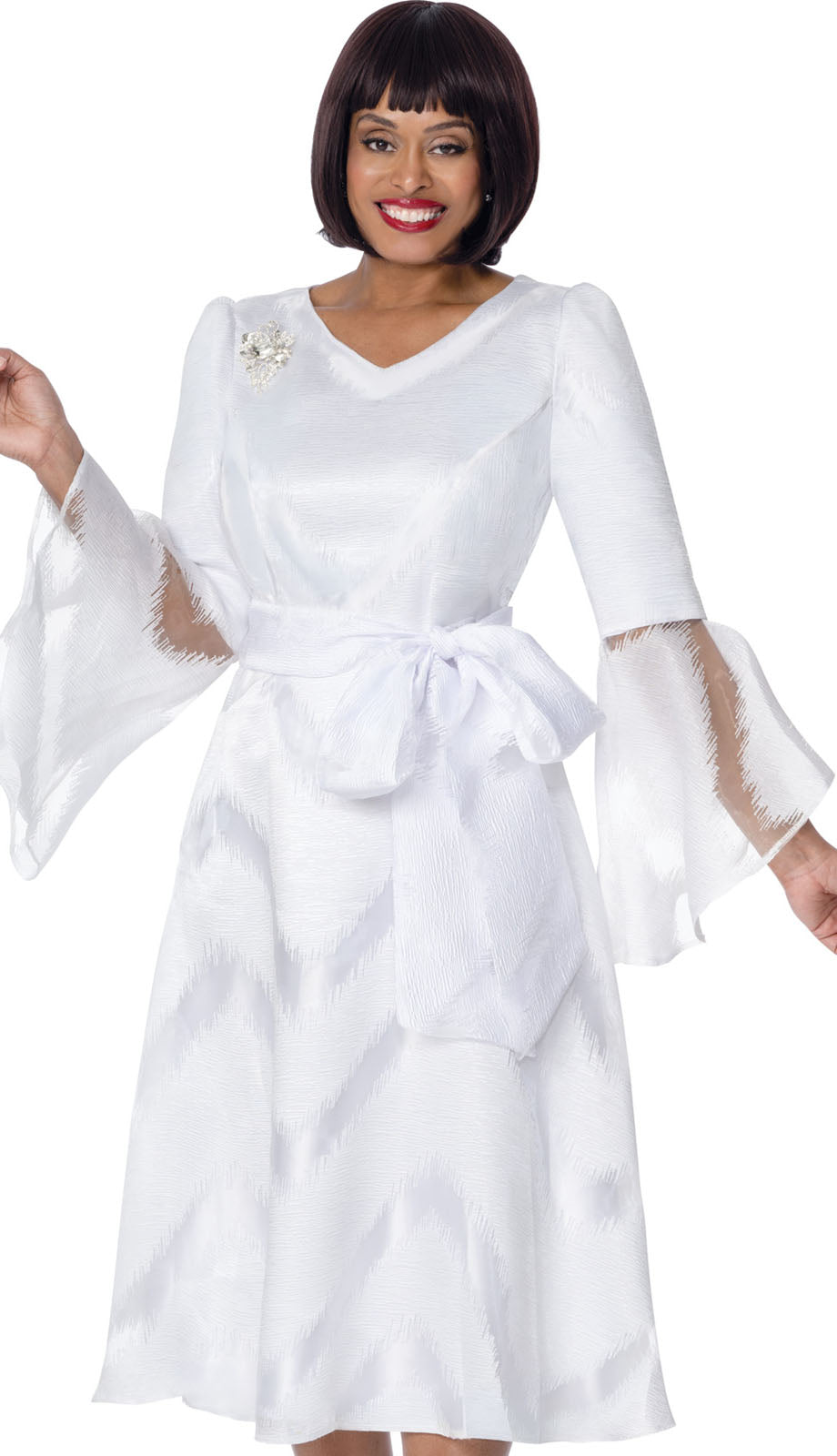 Nubiano 100831-WHT-QS Church Dress