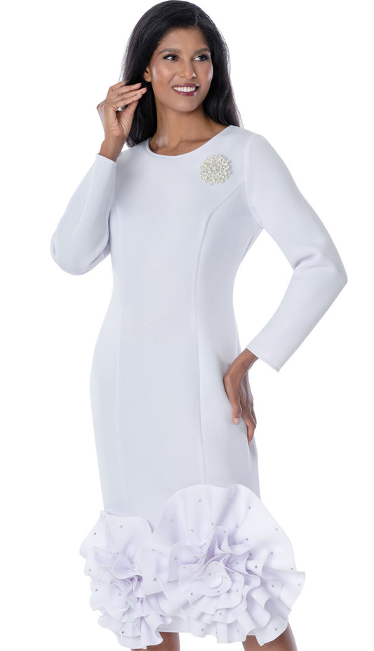 Nubiano 100681-WHT-IH Church Dress