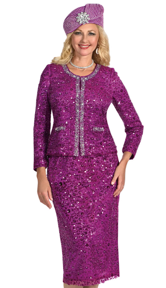 Lily and Taylor 5201-MAG-QS Church Suit