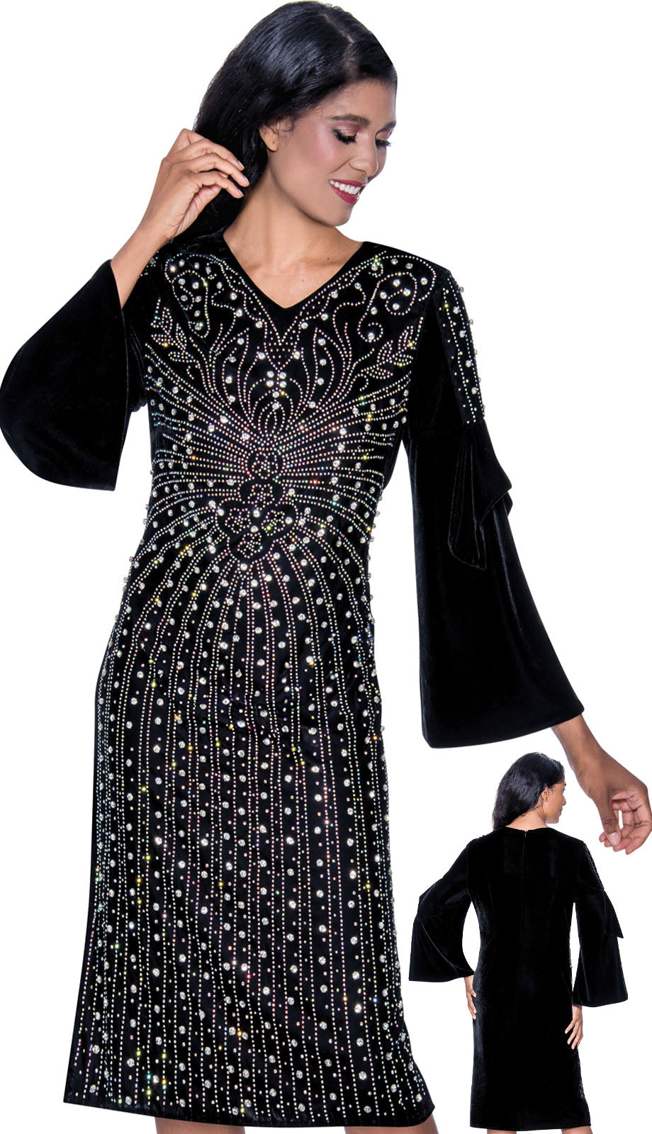 Dorinda Clark Cole 309251-BLK-IH Church Dress