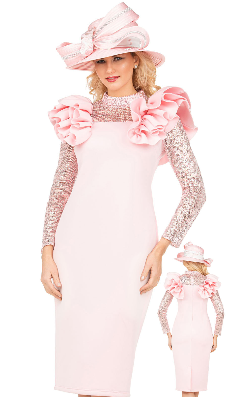 Giovanna D2452-PNK-H Church Hat