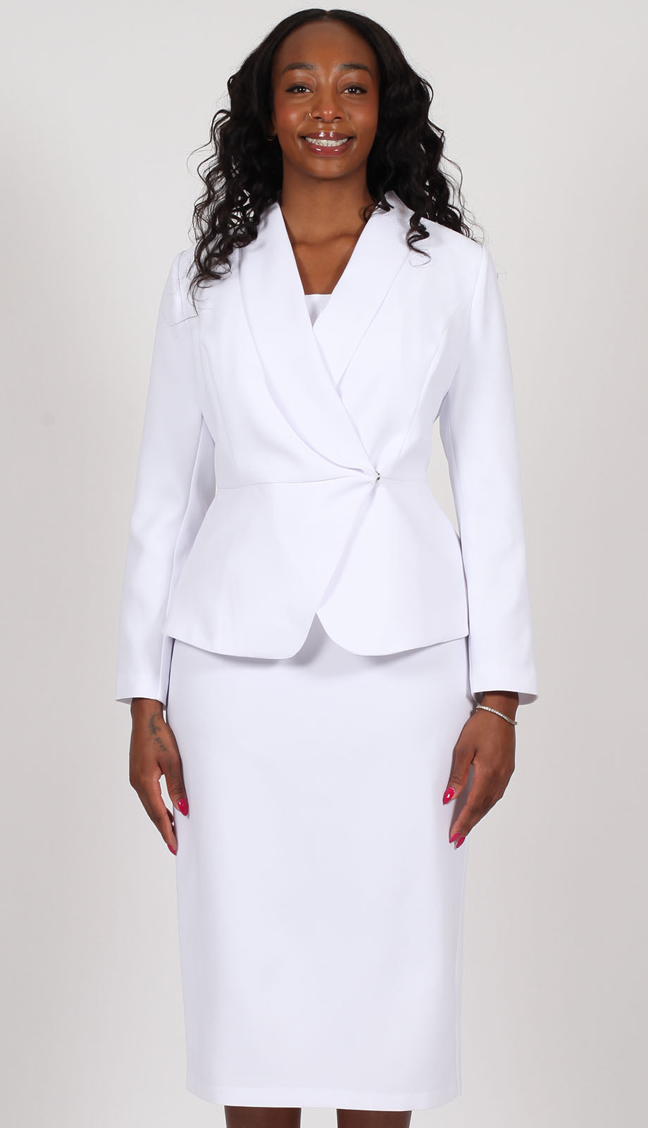 Diana Couture 9093-WHT Church Suit