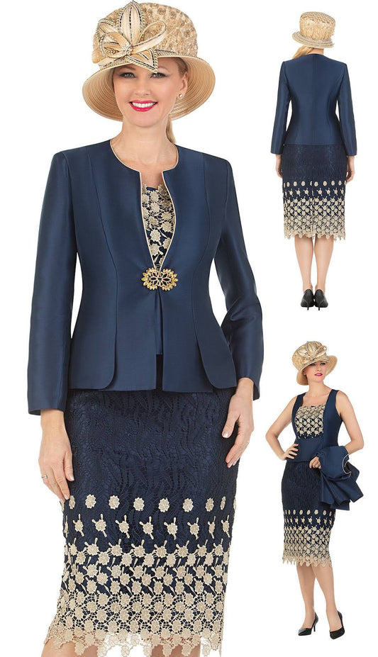 Giovanna 1202-NVY-CO Church Suit