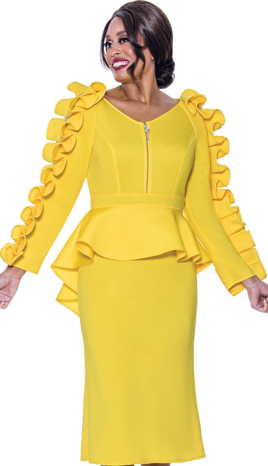 Stellar Looks SL1771-YLW-QS Church Dress