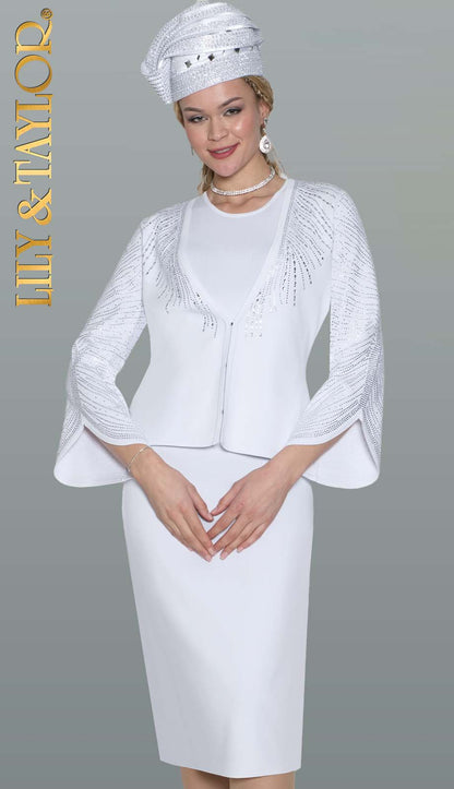 Lily and Taylor H111-WHT Church Hat