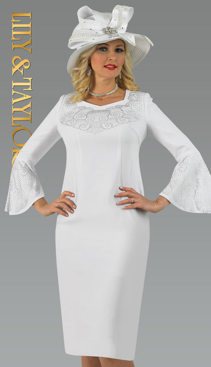 Lily And Taylor 4682-WHT-HAT Church Hat