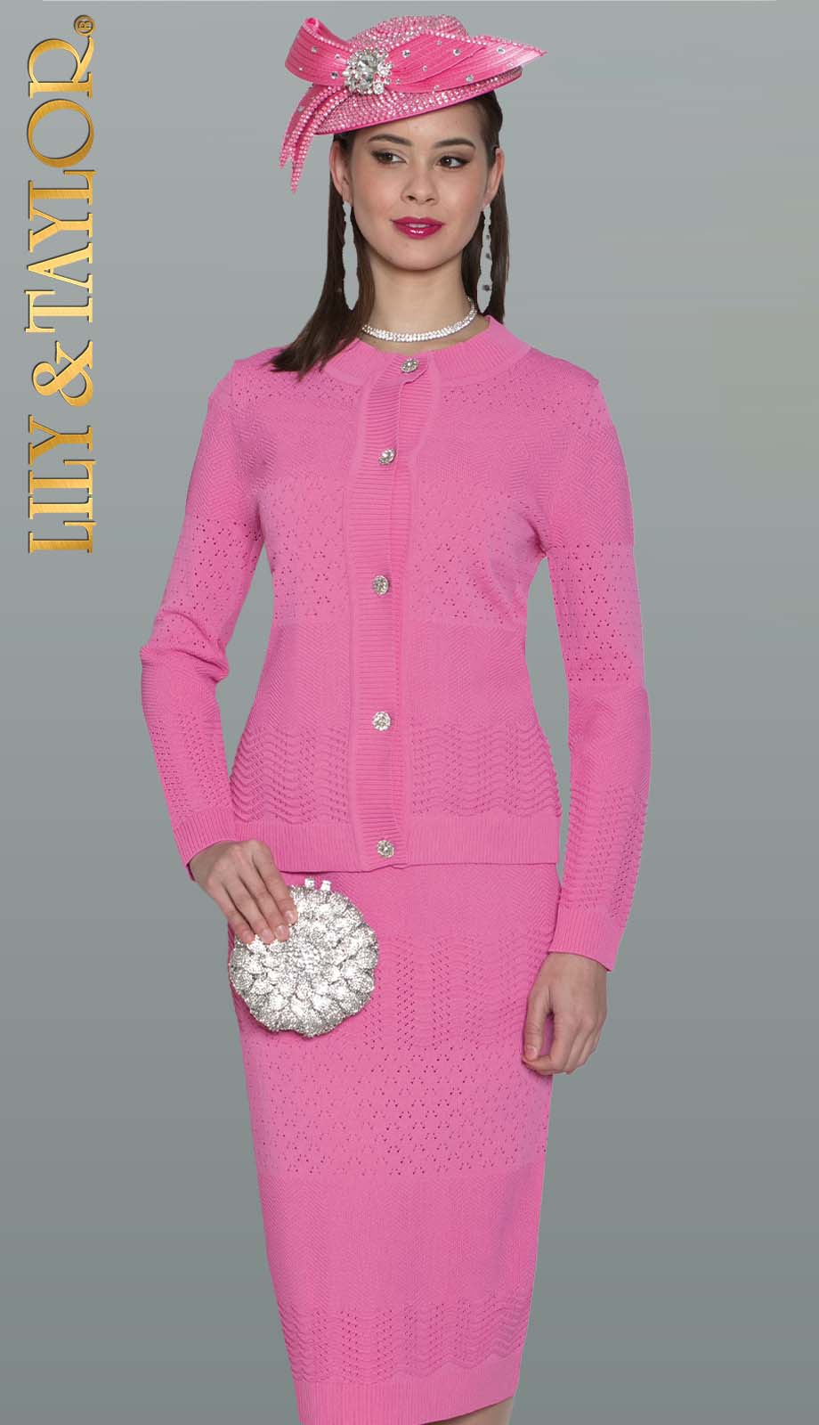 Lily And Taylor 899-PNK Church Suit