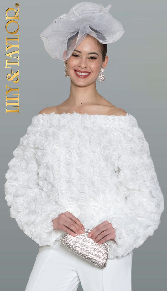 Lily and Taylor 5035-WHT Blouse