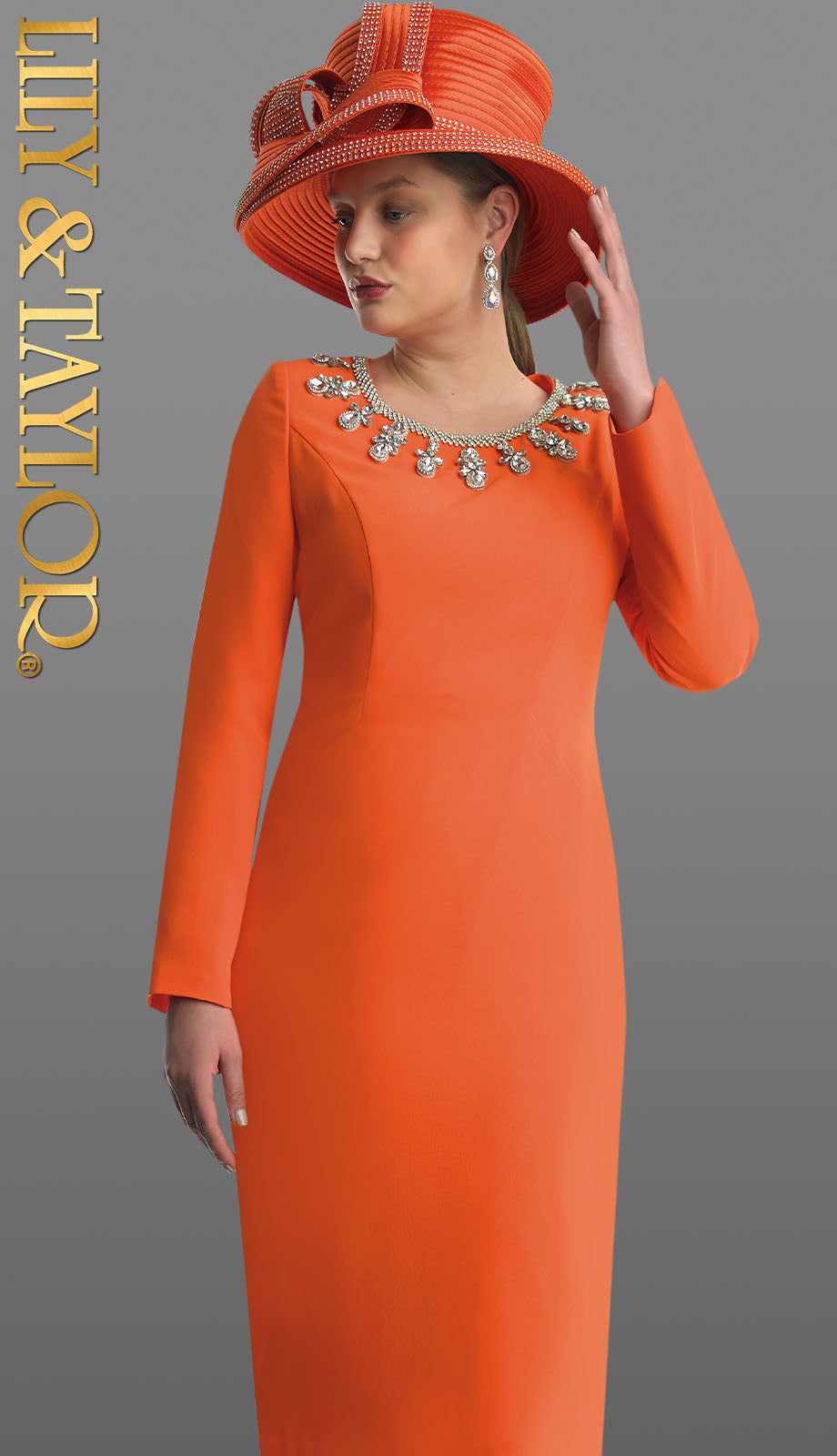 Lily And Taylor 4787-ORG Church Dress