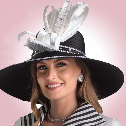 Lily And Taylor H683-BWI Church Hat