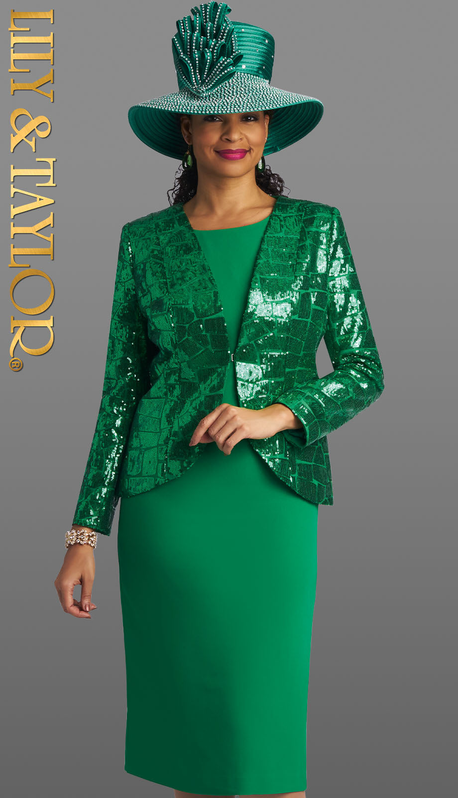 Lily And Taylor 4726-EMR Church Dress