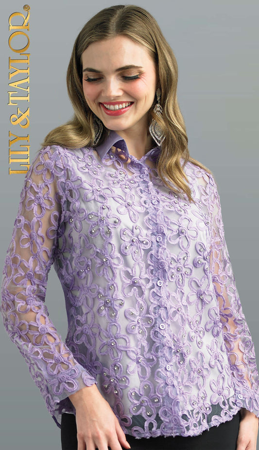 Lily and Taylor S102-LAV Blouse