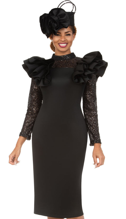 Giovanna D2452-BLK Church Dress
