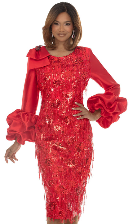 Donna Vinci 12276-RED Church Dress