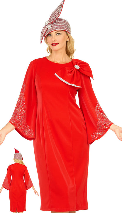Giovanna DP2445-RED-H Church Dress-Hat