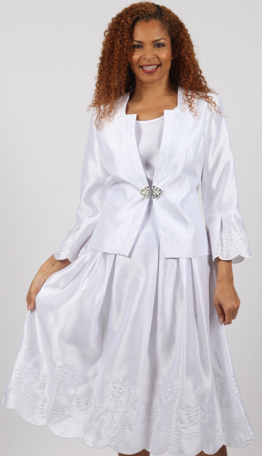 Diana Couture 8943-WHT Church Dress