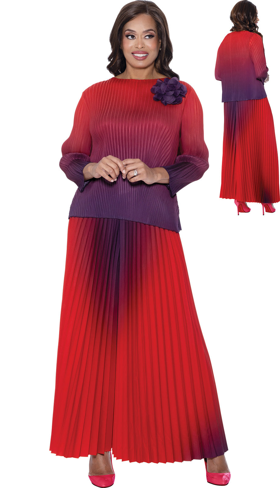 Divine Casuals DC1782-RED Church Dress