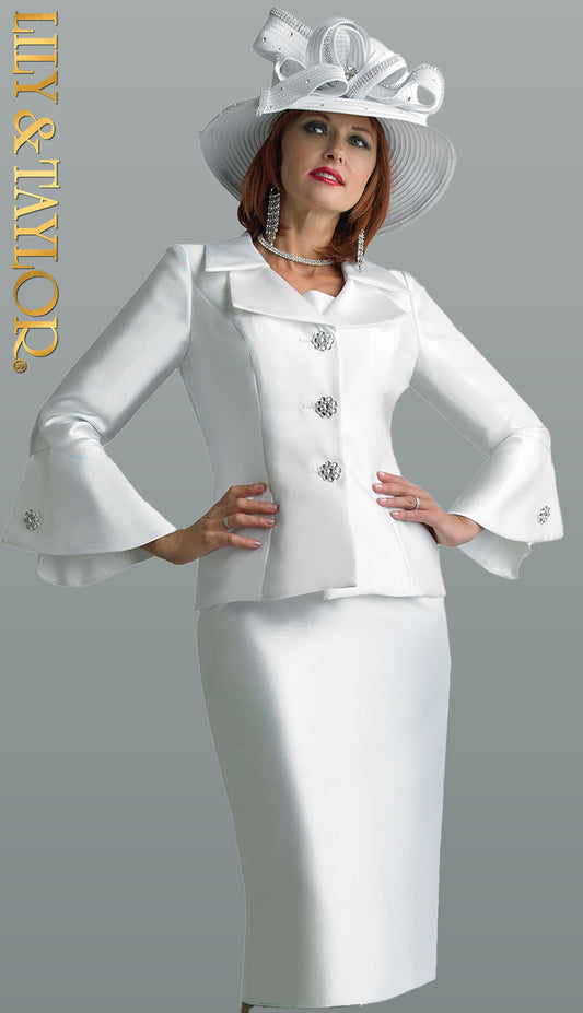 Lily And Taylor 4107-WHT Church Suit