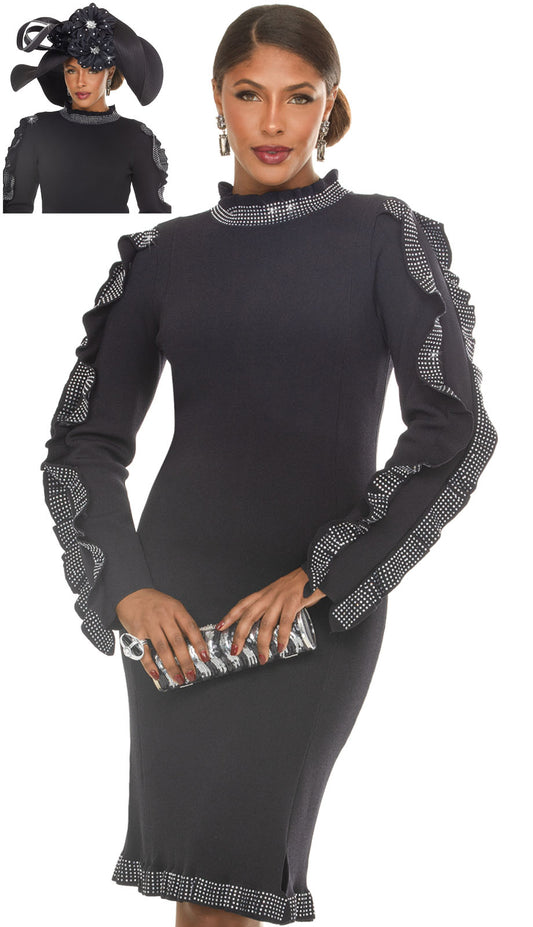 Donna Vinci 13469-BLK-H Church Hat
