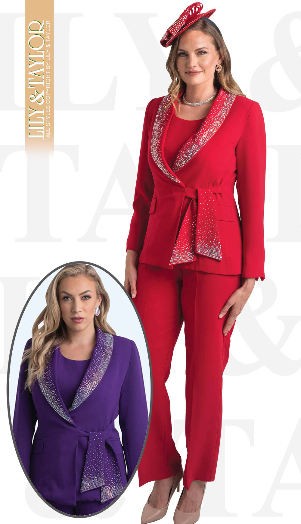Lily And Taylor 4373-RED-Hat Church Hat