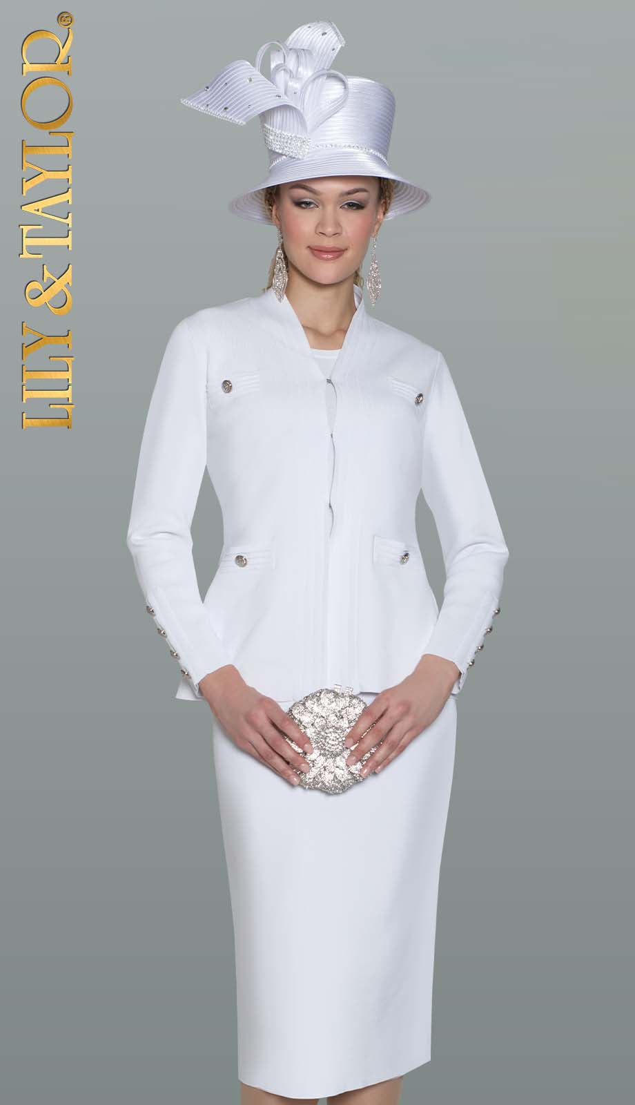 Lily And Taylor 843-WHT Church Suit