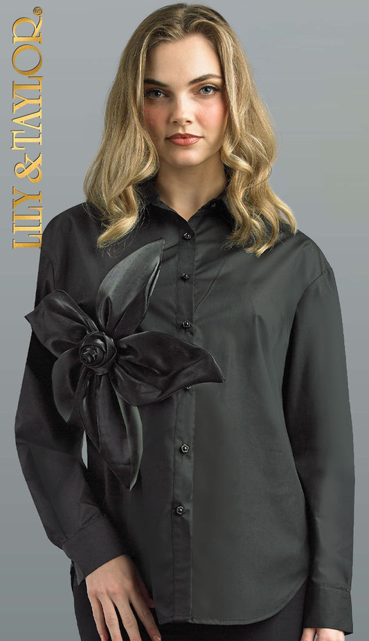 Lily and Taylor S108-BLK Blouse