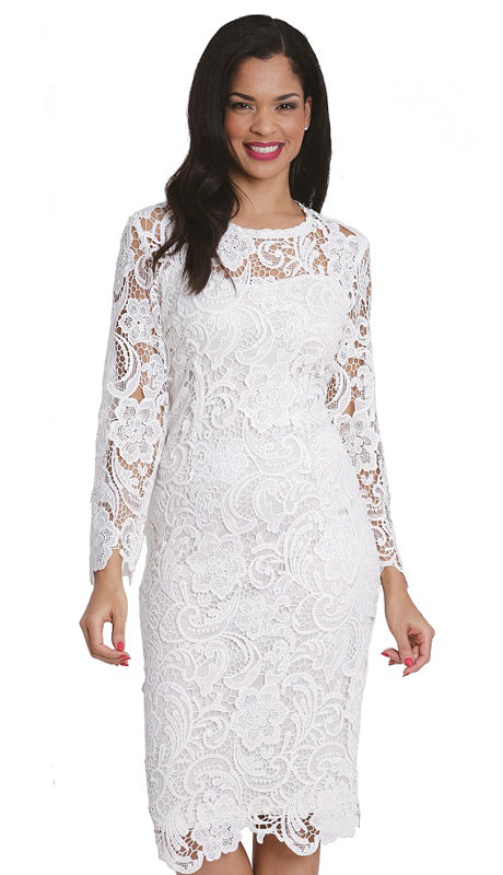 Diana Couture 7069-WHT-CO Church Dress