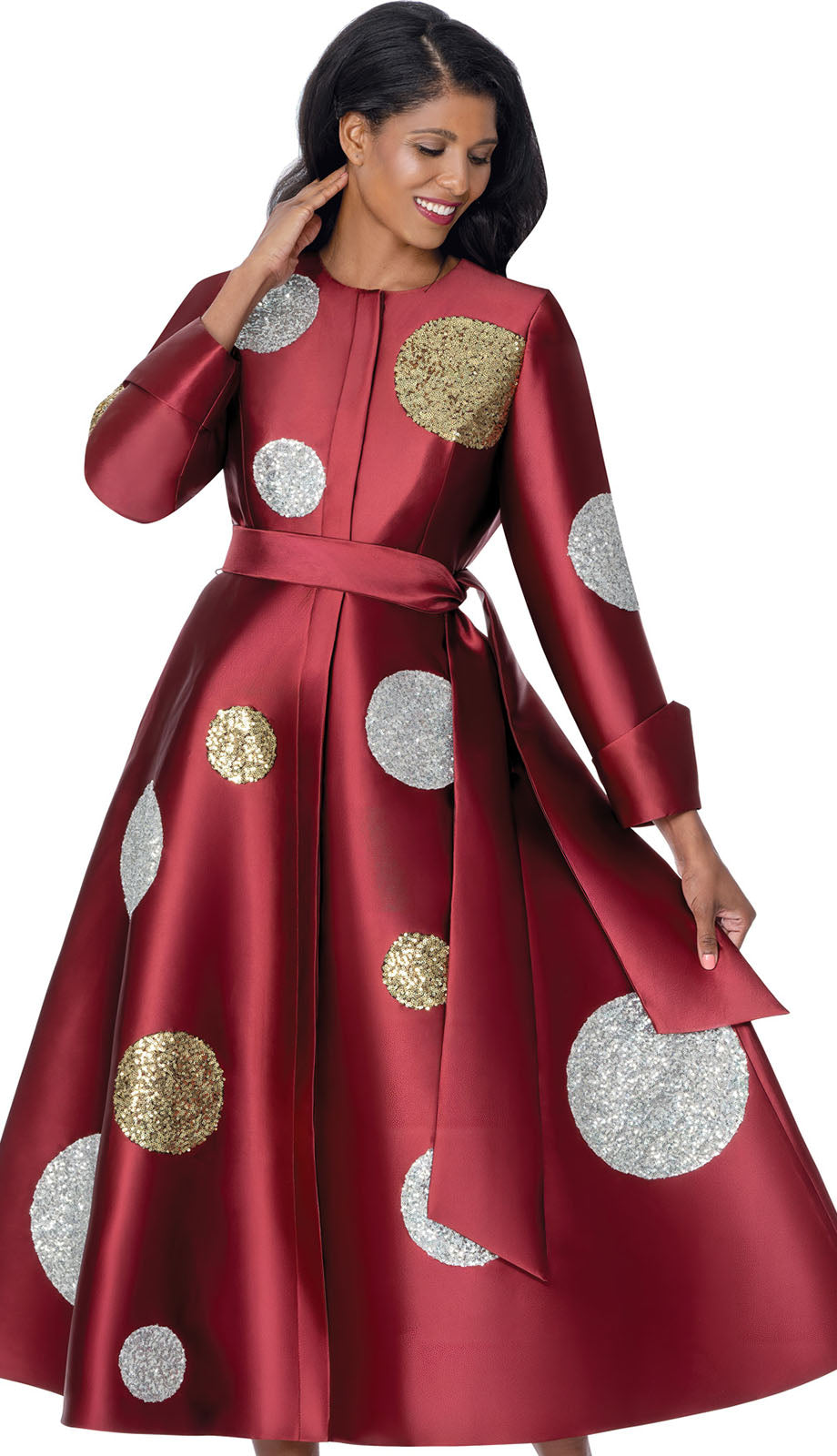 Nubiano 101041-BUR-QS Church Dress