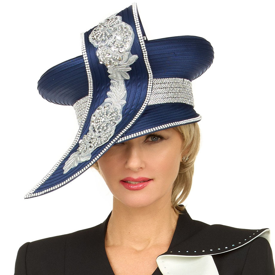 Giovanna HG1304-NVY Church Hat