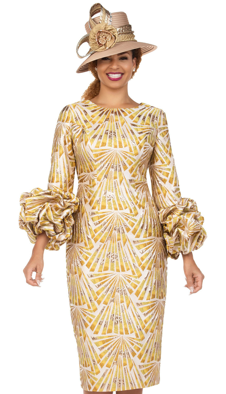 Giovanna D2424-GLD-QS Church Dress
