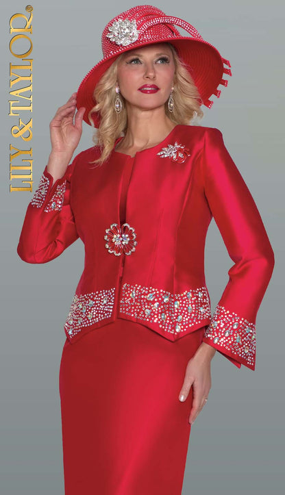 Lily and Taylor H278-RED Church Hat