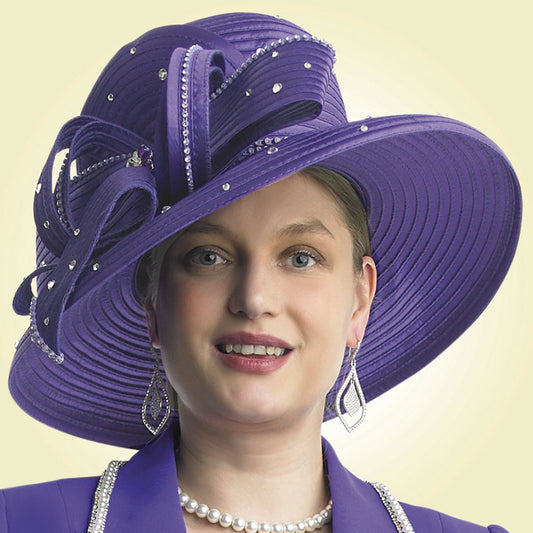 Lily And Taylor H112-PUR Church Hat