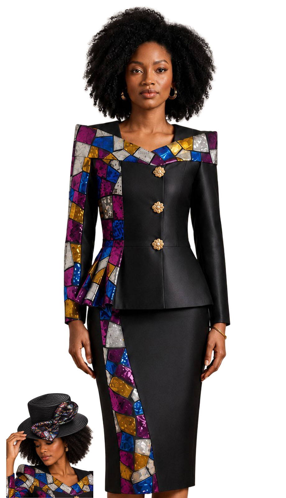 GMI 402152-BLK Church Suit