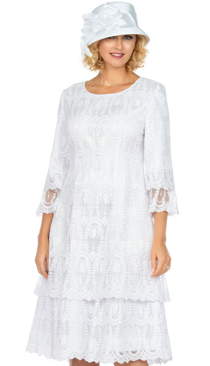 Giovanna D1529-WHT-H Church Hat