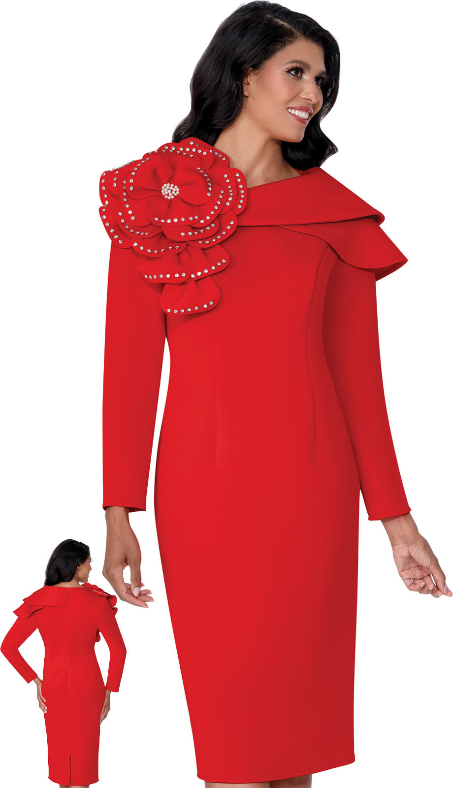 Nubiano 100451-RED-IH Church Dress