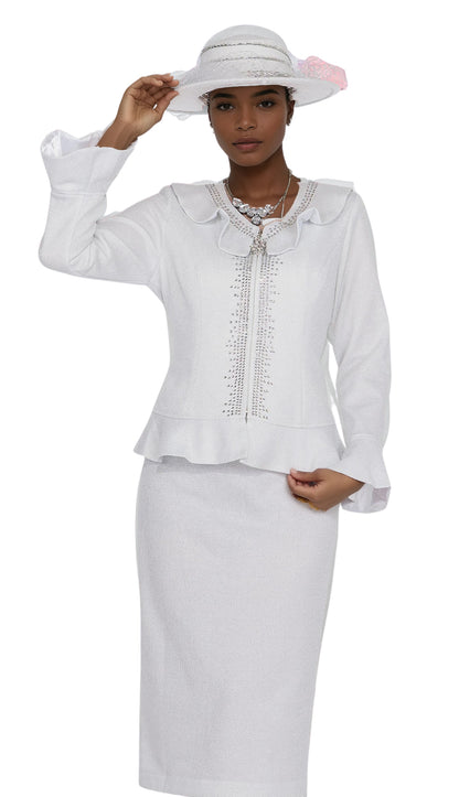 Elite Champagne 5960-WHT-IH Church Suit