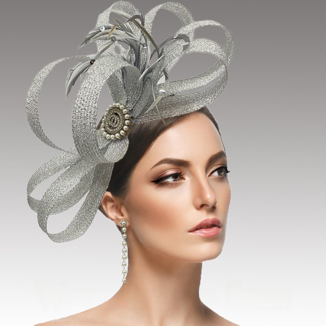 FA2745 SIMONE-WHT Church Fascinator
