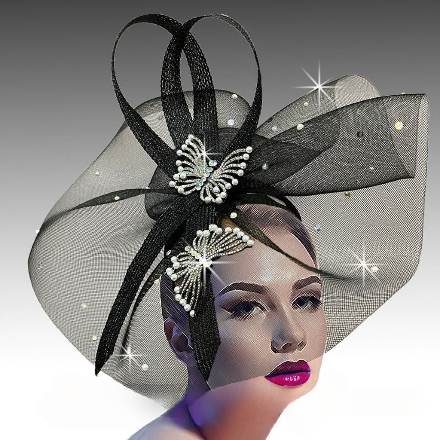 FANTASIA-BLK FA2954 Church Fascinator