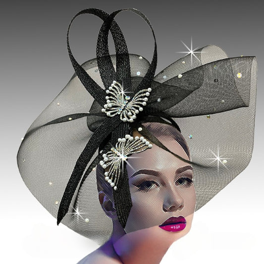 FANTASIA-BLK FA2954 Church Fascinator