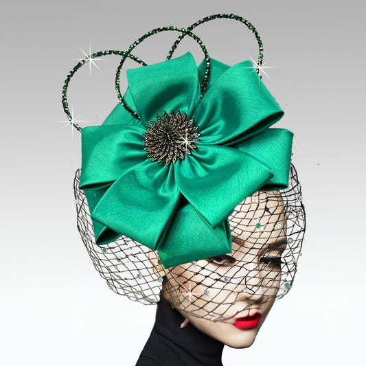 FA3394 Lourdes-Emerald Church Fascinator