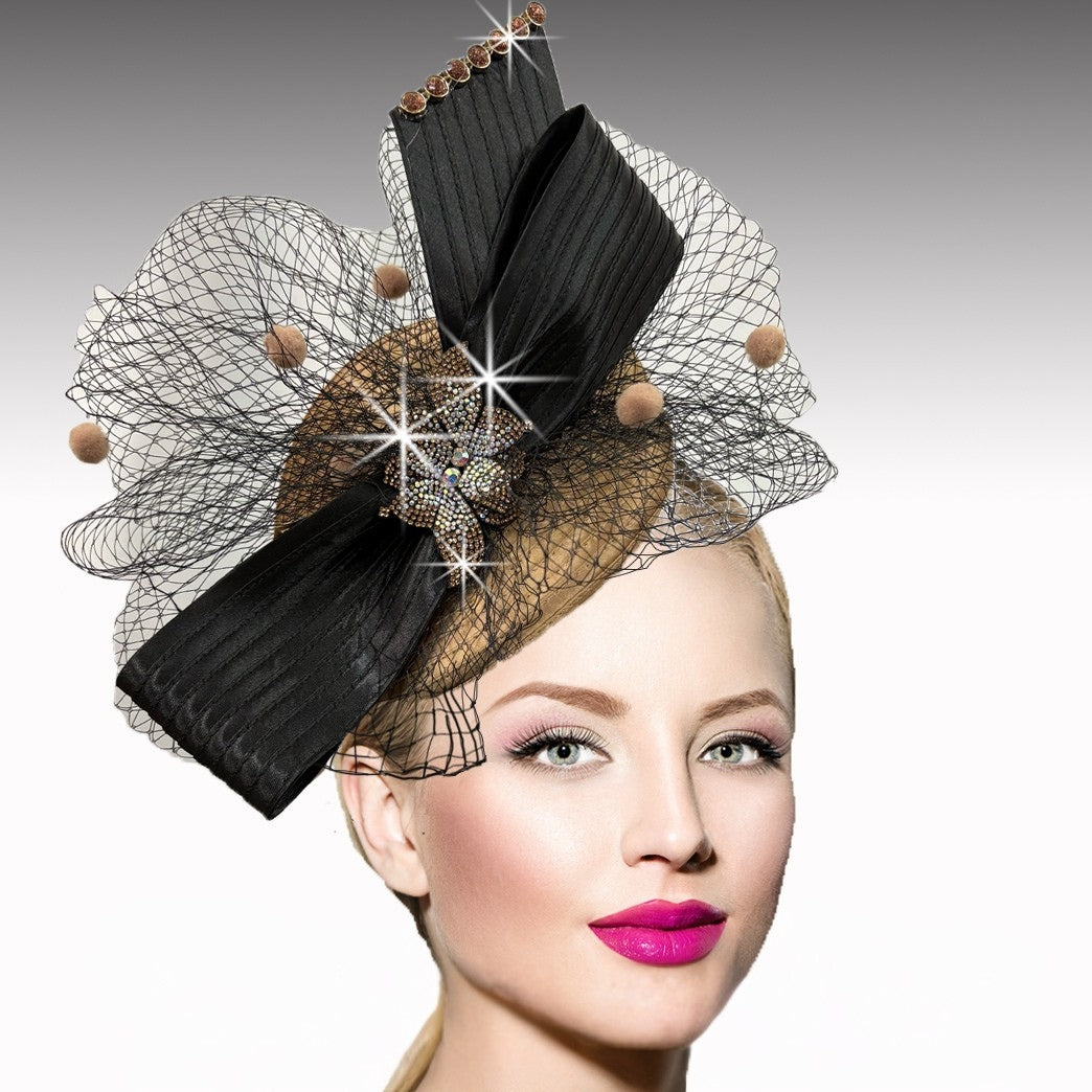 FA3407 Marjorie-Camel Church Fascinator