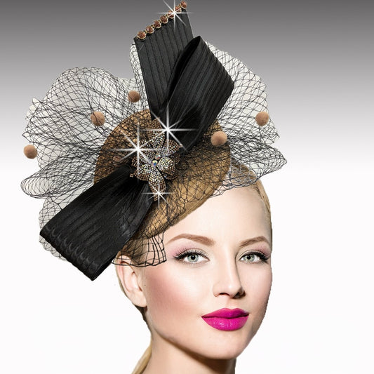 FA3407 Marjorie-Camel Church Fascinator