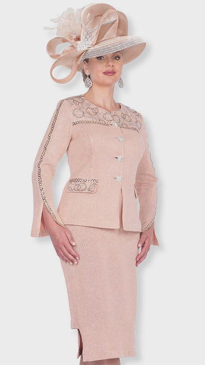 Elite Champagne 5957-PEA-IH Church Suit