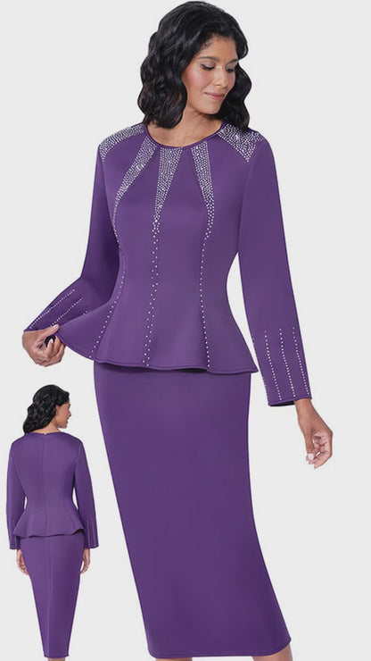 Stellar Looks SL600632-PUR-QS Church Suit