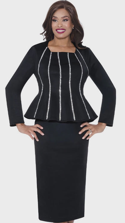 Stellar Looks SL600292-BLK-QS Church Suit