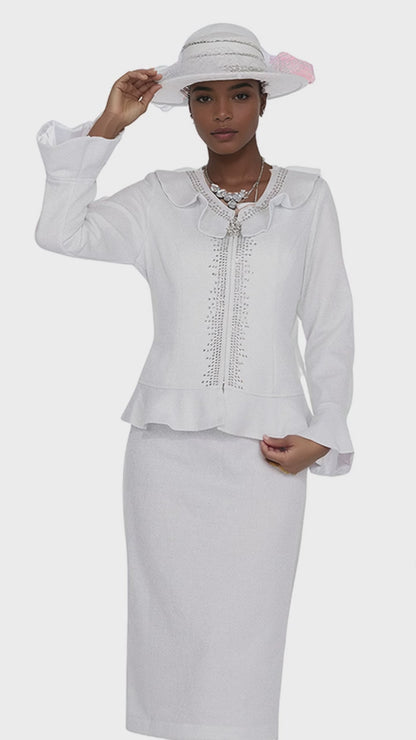 Elite Champagne 5960-WHT-IH Church Suit