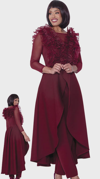 Stellar Looks SL600822-BUR-QS Pant Suit