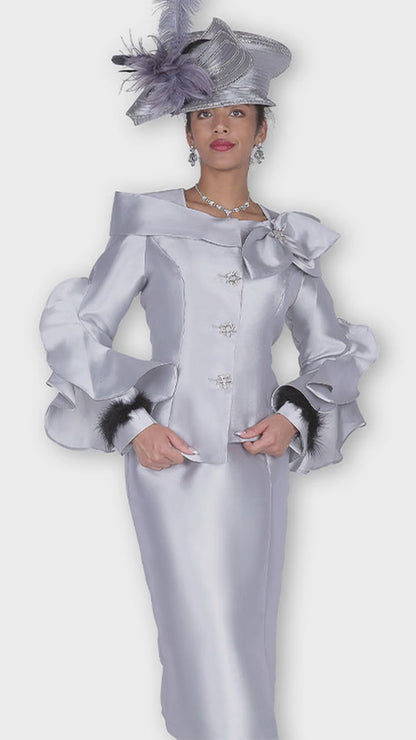 Champagne Italy 6117-SLV Church Suit